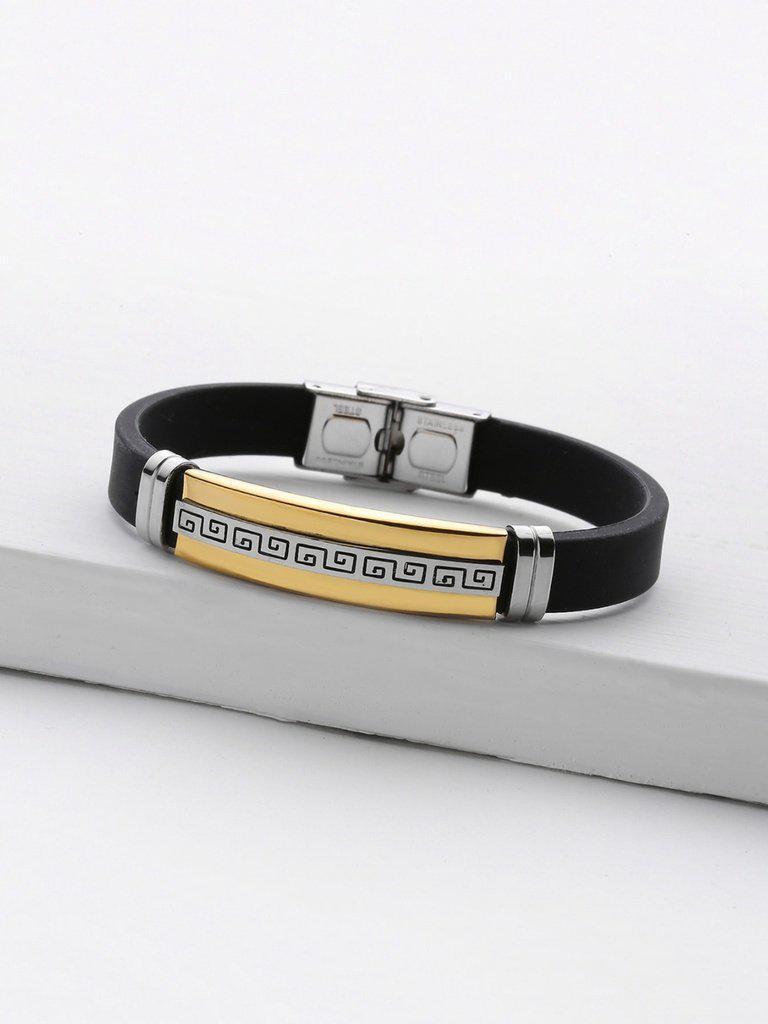 Color Block Stainless Steel Bracelet--Des Mess