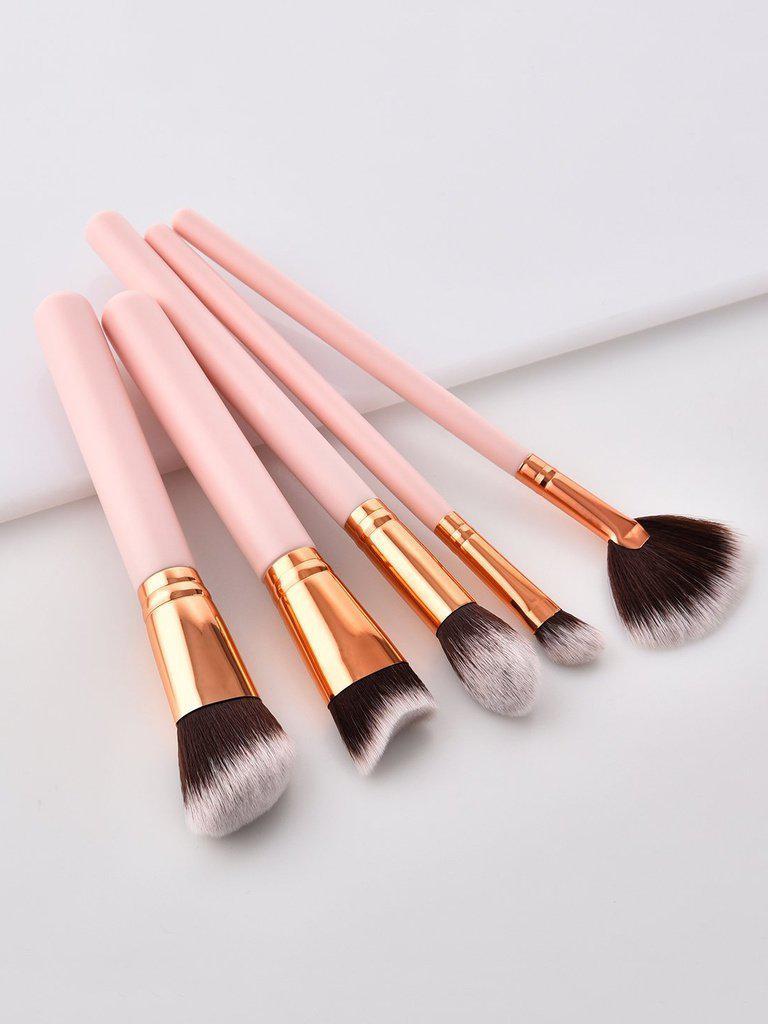 Two Tone Handle Makeup Brush Set 5Pc-makeup-Des Mess