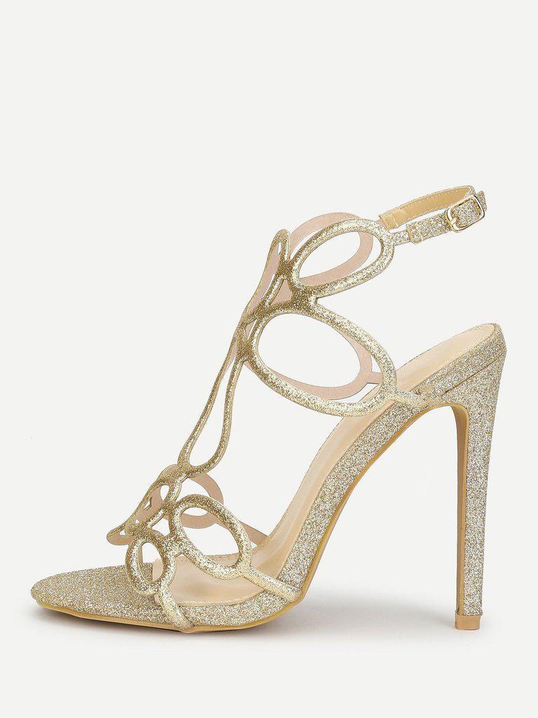 Glitter Design High Heel Sandals-shoes-Des Mess