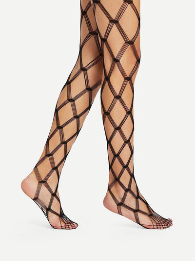 Mesh Design Pantyhose Stockings-accessories-Des Mess