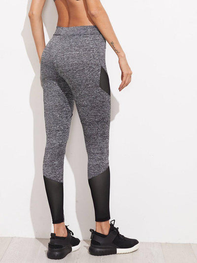 Mesh Insert Marled Knit Leggings-bottom-Des Mess