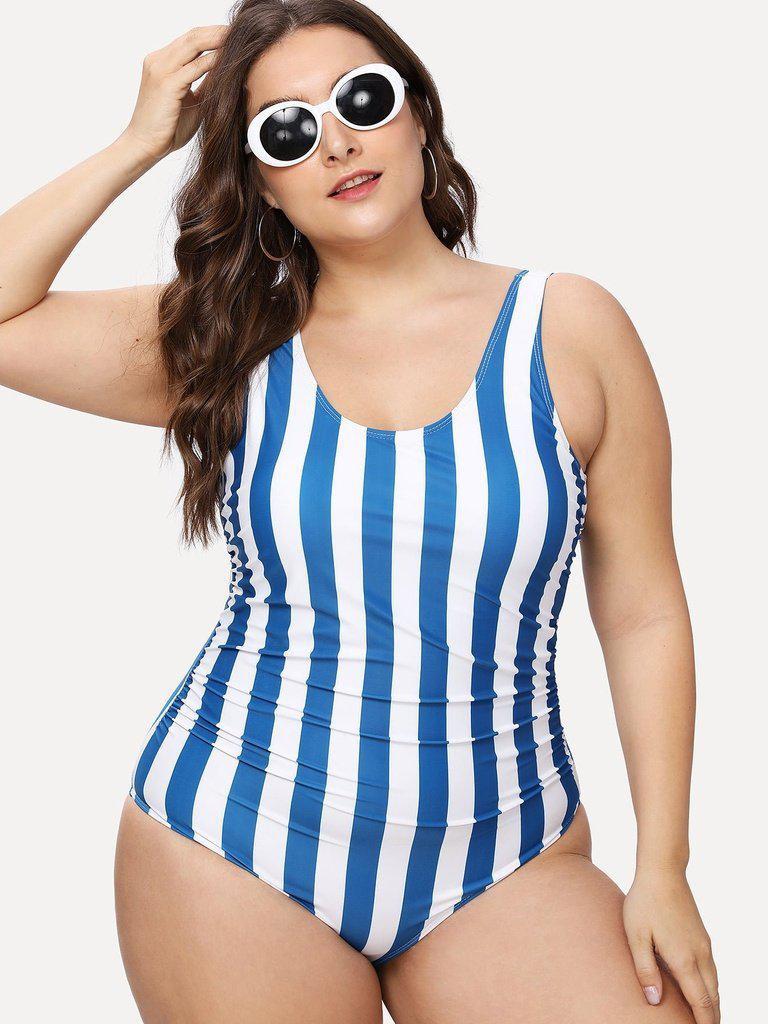 Open Back Striped Swimsuit-swimwear-Des Mess