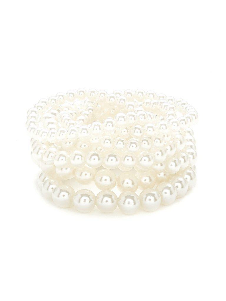 Faux Pearl Design Beaded Bracelet Set-jewelry-Des Mess