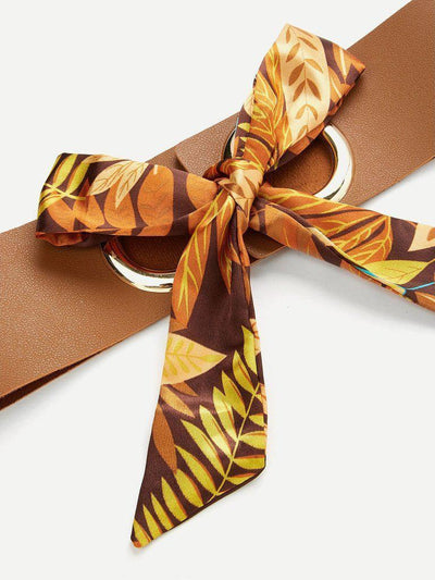 Scarf Bow Front PU Belt-accessories-Des Mess
