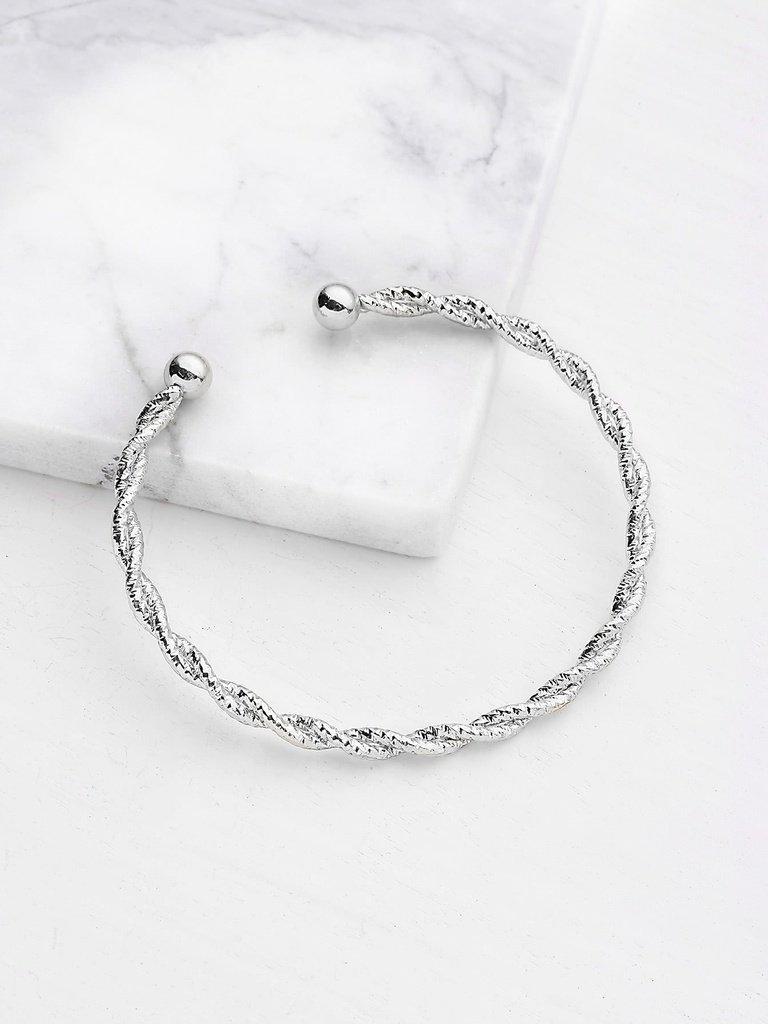Plated Woven Design Bracelet--Des Mess