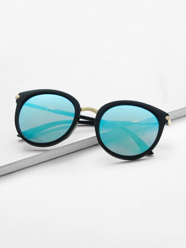 Two Tone Frame Flat Lens Sunglasses-accessories-Des Mess