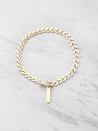 Leaf Shaped Chain Bracelet-jewelry-Des Mess