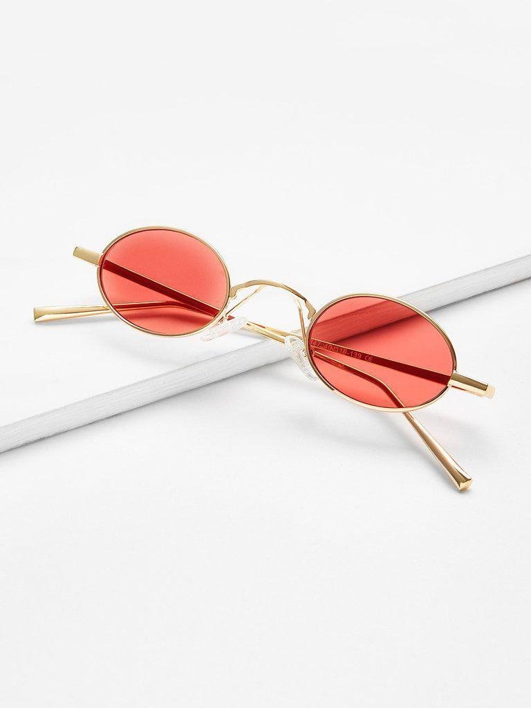 Oval Flat Lens Retro Sunglasses-accessories-Des Mess