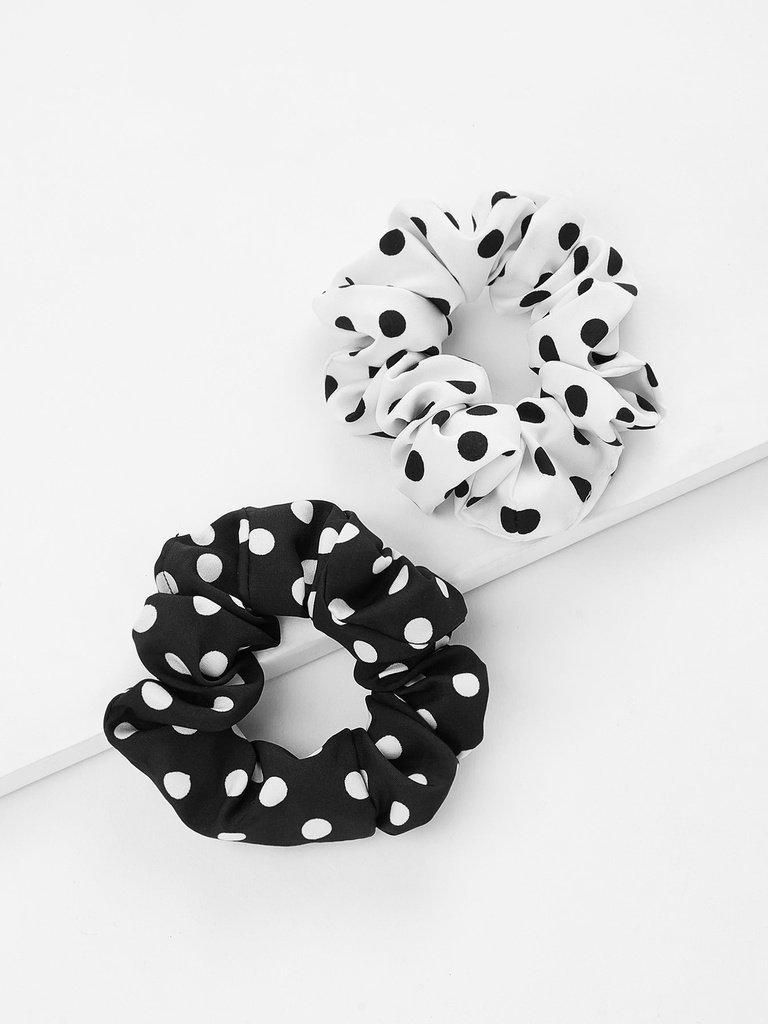 Polka Dot Print Hair Tie 2pcs-hair-Des Mess