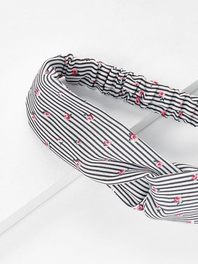 Calico Print Striped Headband-hair-Des Mess