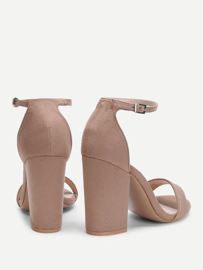 Two Part Ankle Strap Suede Heels-shoes-Des Mess