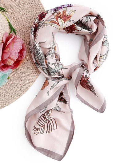 Flower Print Satin Bandana-accessories-Des Mess