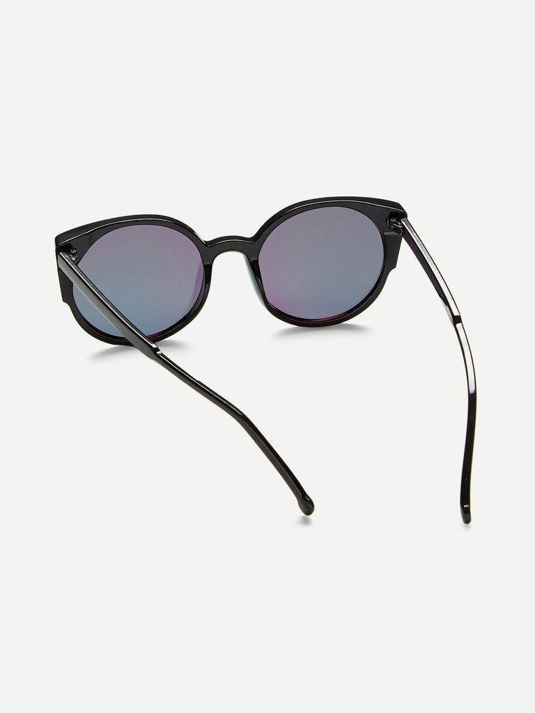 Black Frame Mirror Lens Sunglasses-accessories-Des Mess