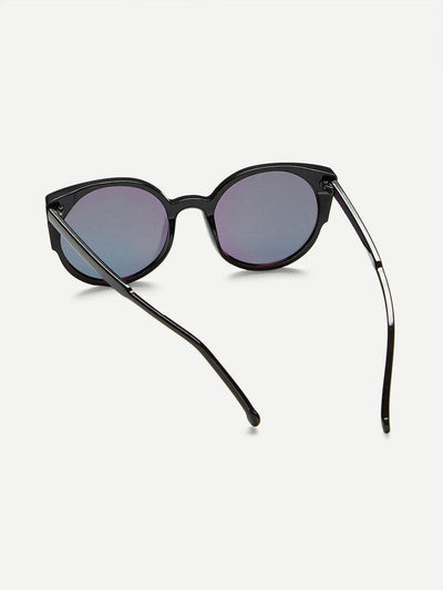 Black Frame Mirror Lens Sunglasses-accessories-Des Mess