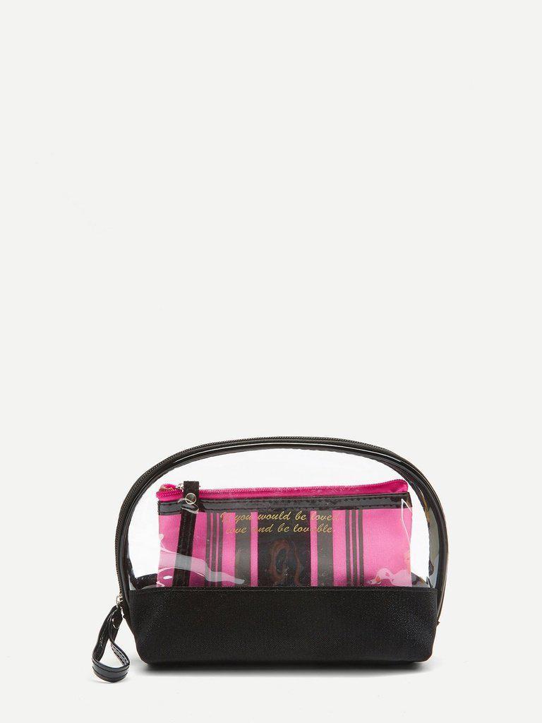 Striped Makeup Bag 2pcs-makeup-Des Mess