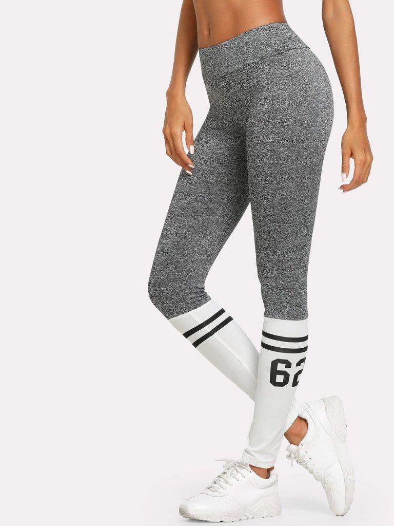 Varsity Print Space Dye Leggings-bottom-Des Mess