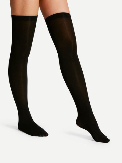 Over The Knee Plain Socks-accessories-Des Mess