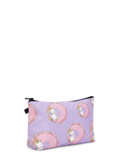 Unicorn & Doughnut Print Makeup Bag-makeup-Des Mess