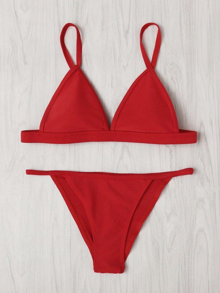 Adjustable Strap Triangle Bikini Set