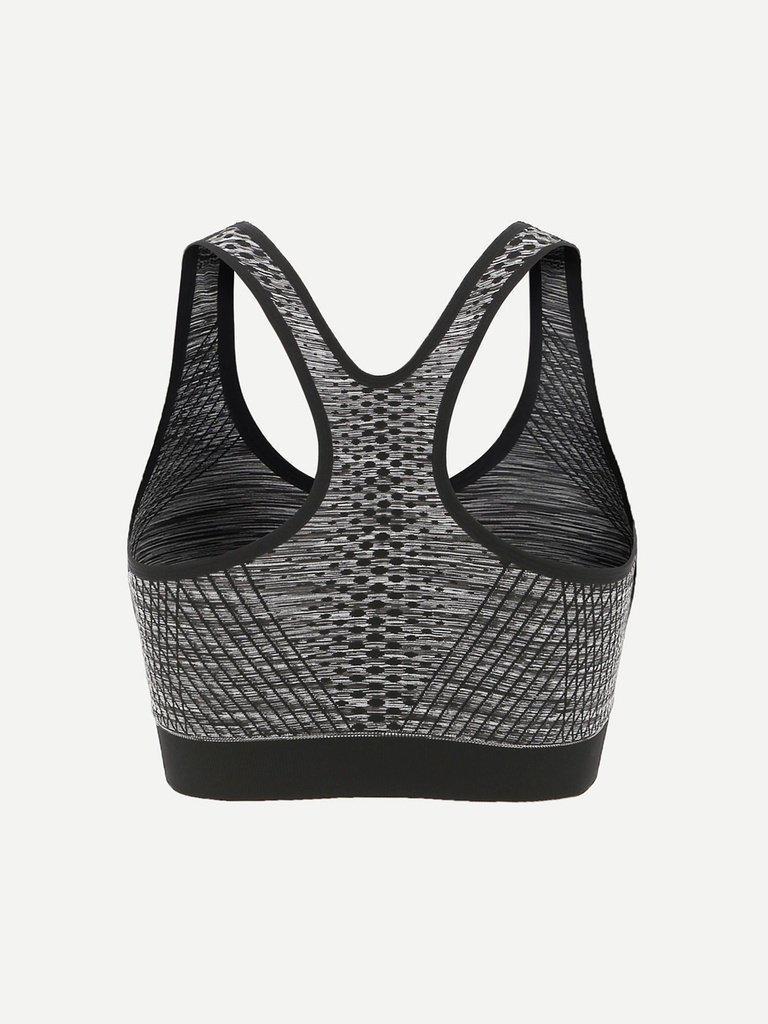 Racerback Zipper Sports Bra-sportswear-Des Mess