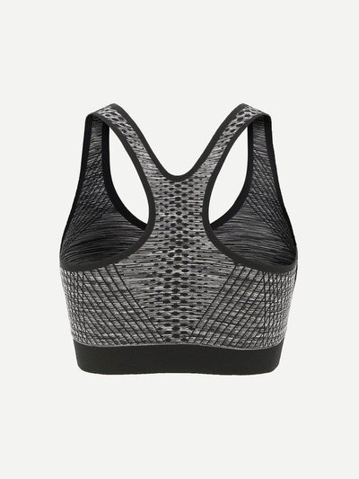 Racerback Zipper Sports Bra-sportswear-Des Mess