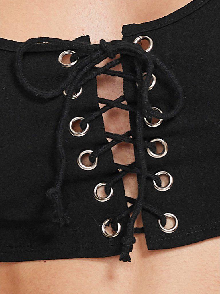 Grommet Lace Up Front Sport Bra-sportswear-Des Mess