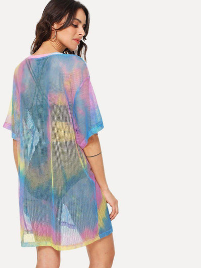 Pastel Tie Dye Mesh Dress-sportswear-Des Mess
