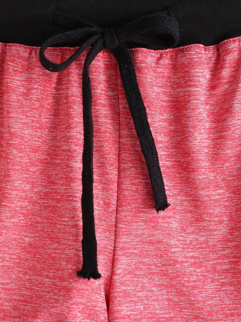 Drawstring Waist Ringer Shorts-bottom-Des Mess
