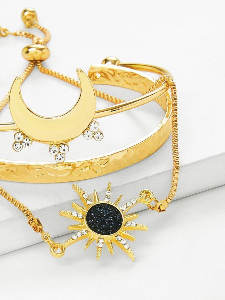 Moon & Sun God Design Bracelet Set-jewelry-Des Mess