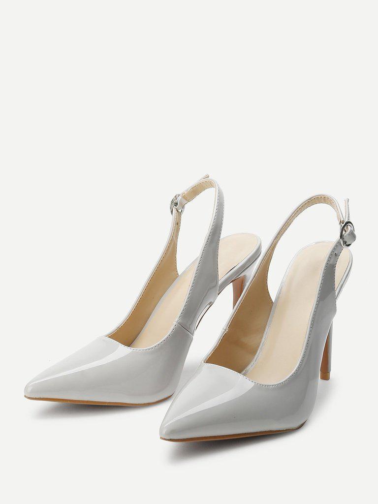 Slingbacks Pointed Toe Heels-shoes-Des Mess