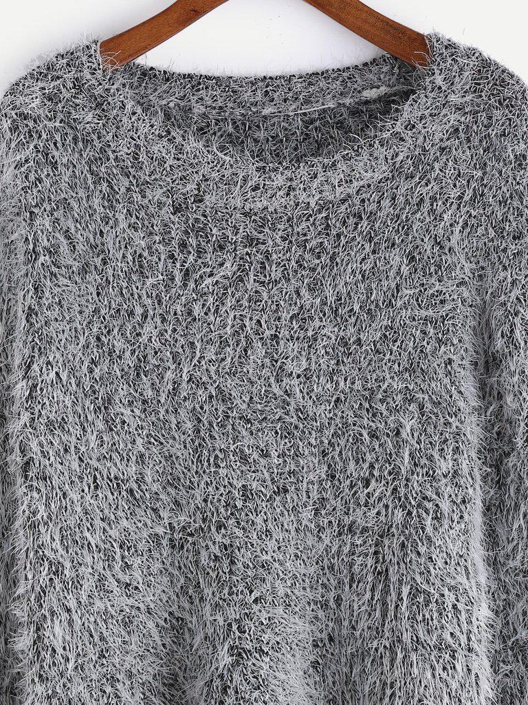 Fuzzy Chunky Knit Sweater-outerwear-Des Mess