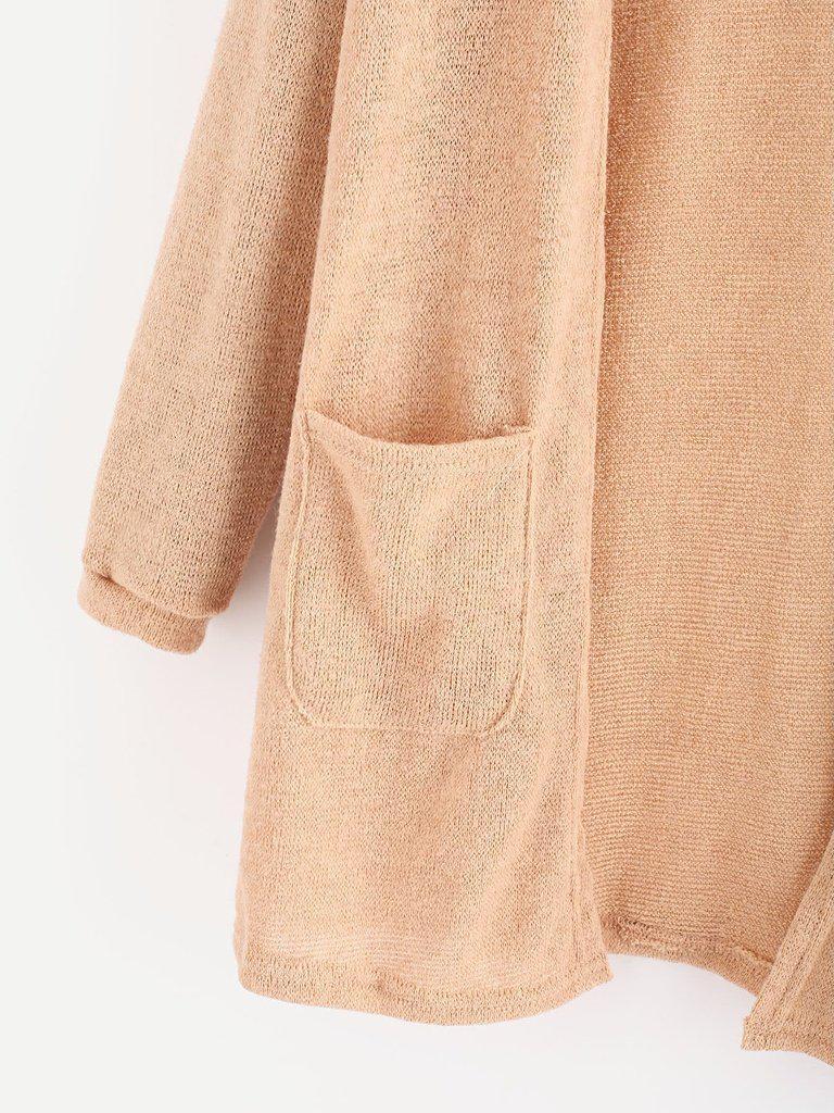 Open Front Sweater With Pockets-outerwear-Des Mess