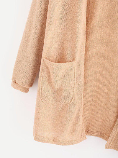 Open Front Sweater With Pockets-outerwear-Des Mess