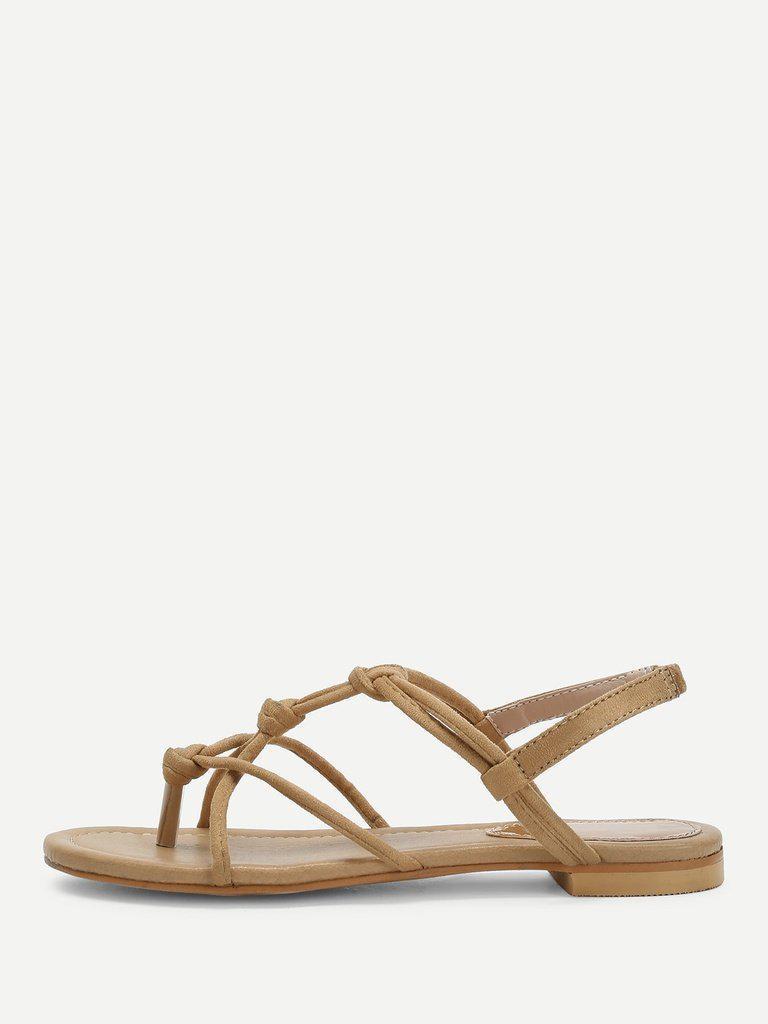Toe Post Strappy Flat Sandals-shoes-Des Mess