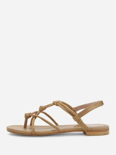 Toe Post Strappy Flat Sandals-shoes-Des Mess