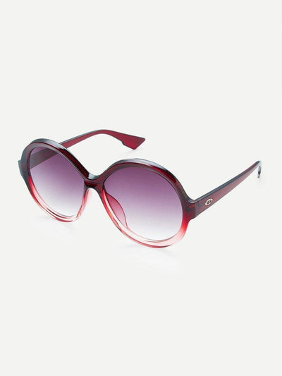 Two Tone Frame Round Lens Sunglasses-accessories-Des Mess