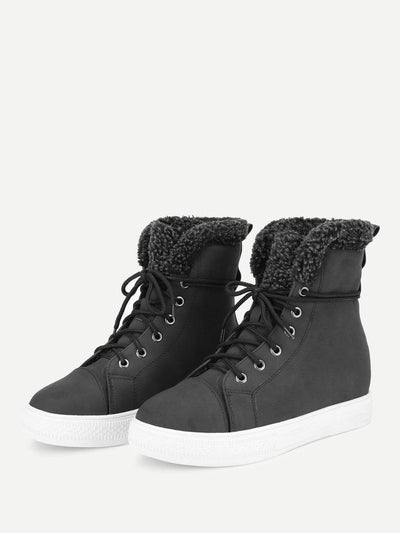 Lace Up Round Toe Ankle Boots-shoes-Des Mess