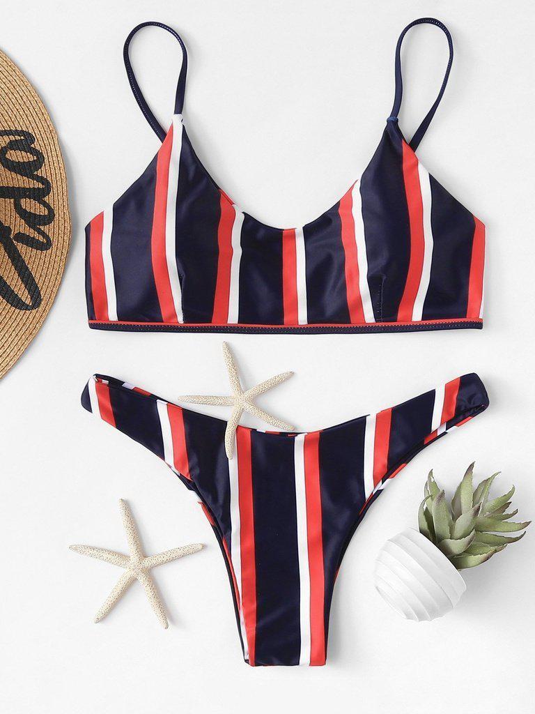 Striped Bikini Set--Des Mess