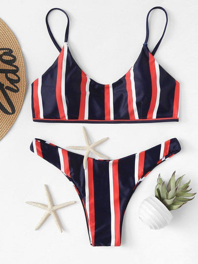 Striped Bikini Set--Des Mess