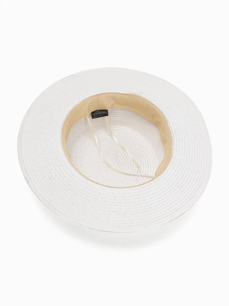 Faux Pearl Detail Straw Hat-accessories-Des Mess