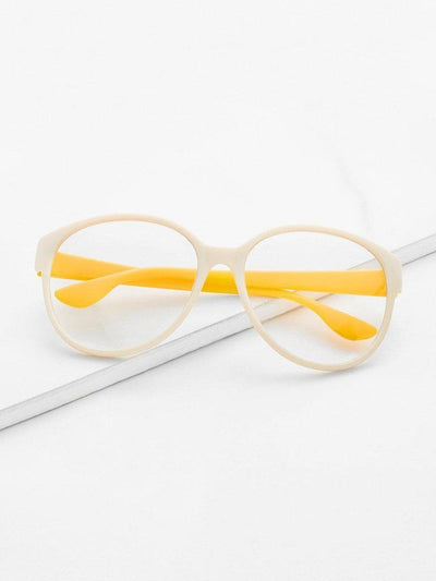 Two Tone Frame Flat Len Glasses-accessories-Des Mess