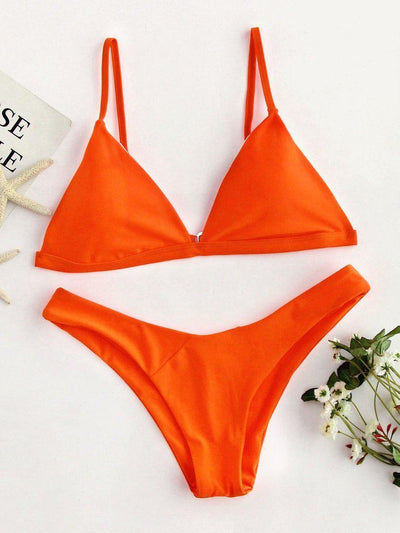 High Leg Triangle Bikini Set-swimwear-Des Mess