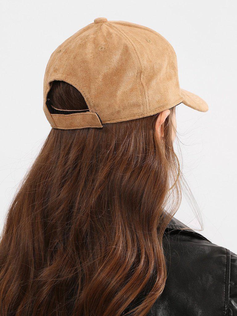 Embroidered Deer Suede Baseball Cap--Des Mess