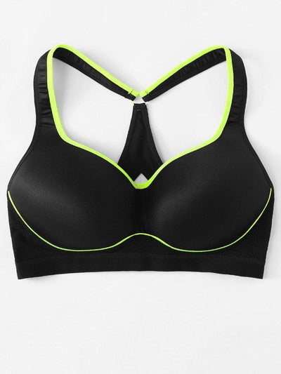 Contrast Piping Sports Bra-sportswear-Des Mess
