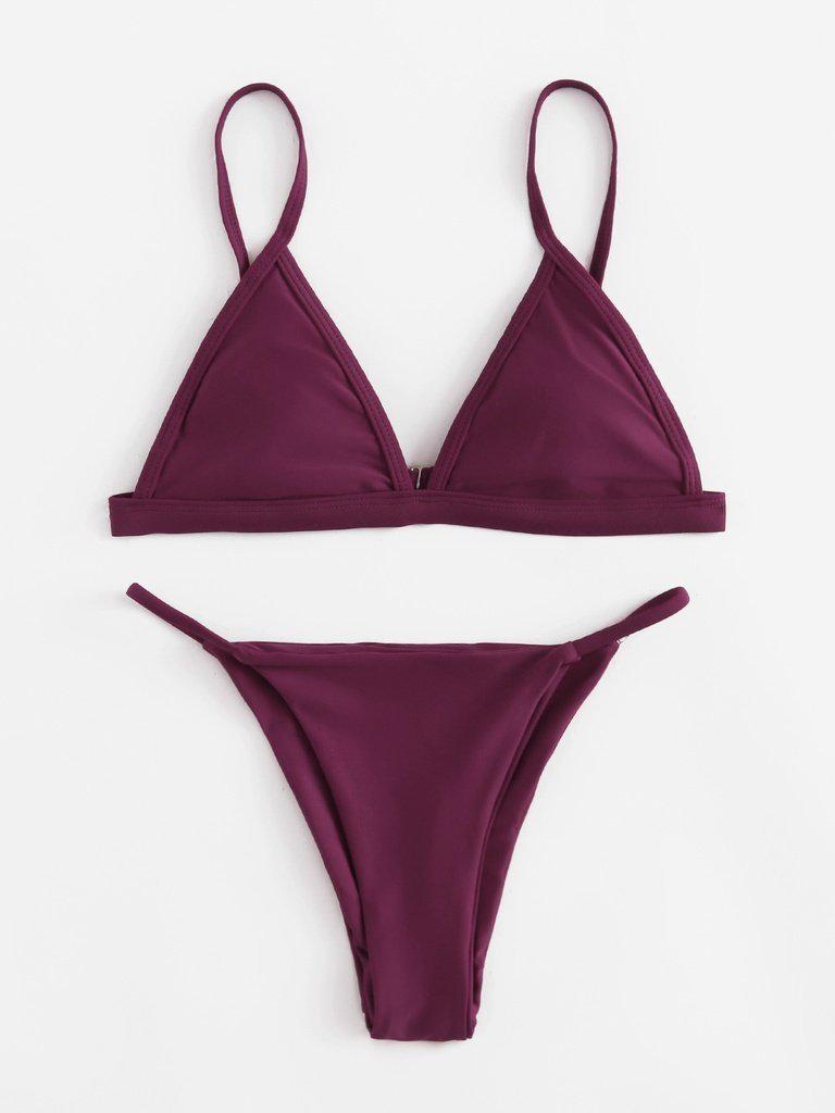 Adjustable Strap Triangle Bikini Set