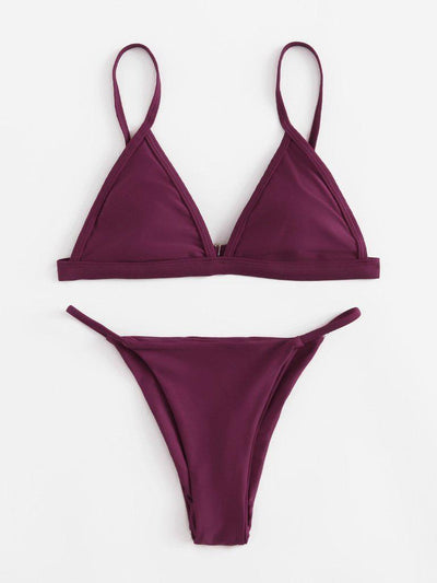 Adjustable Strap Triangle Bikini Set-swimwear-Des Mess
