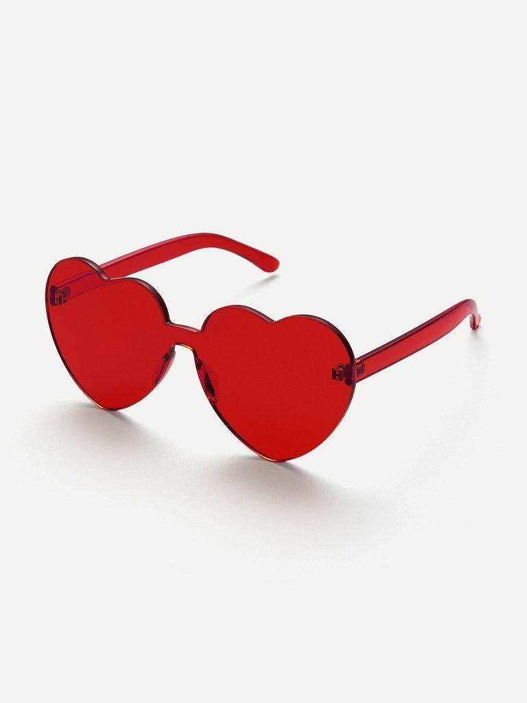 Heart Shaped Flat Lens Sunglasses-accessories-Des Mess