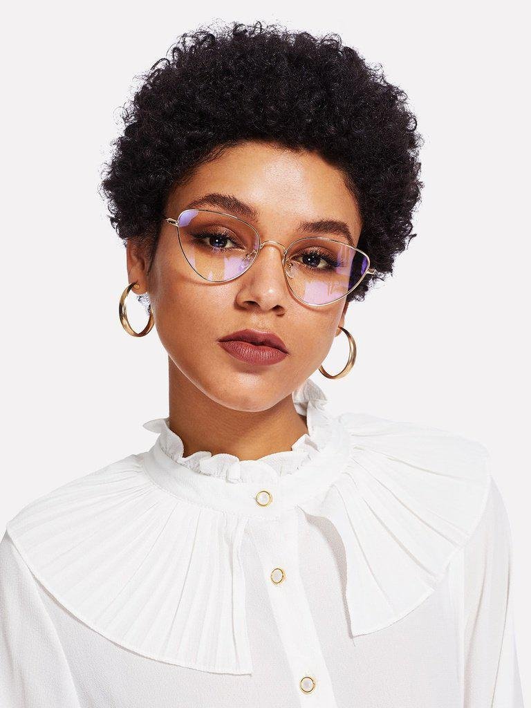 Cat Eye Metal Frame Glasses-accessories-Des Mess
