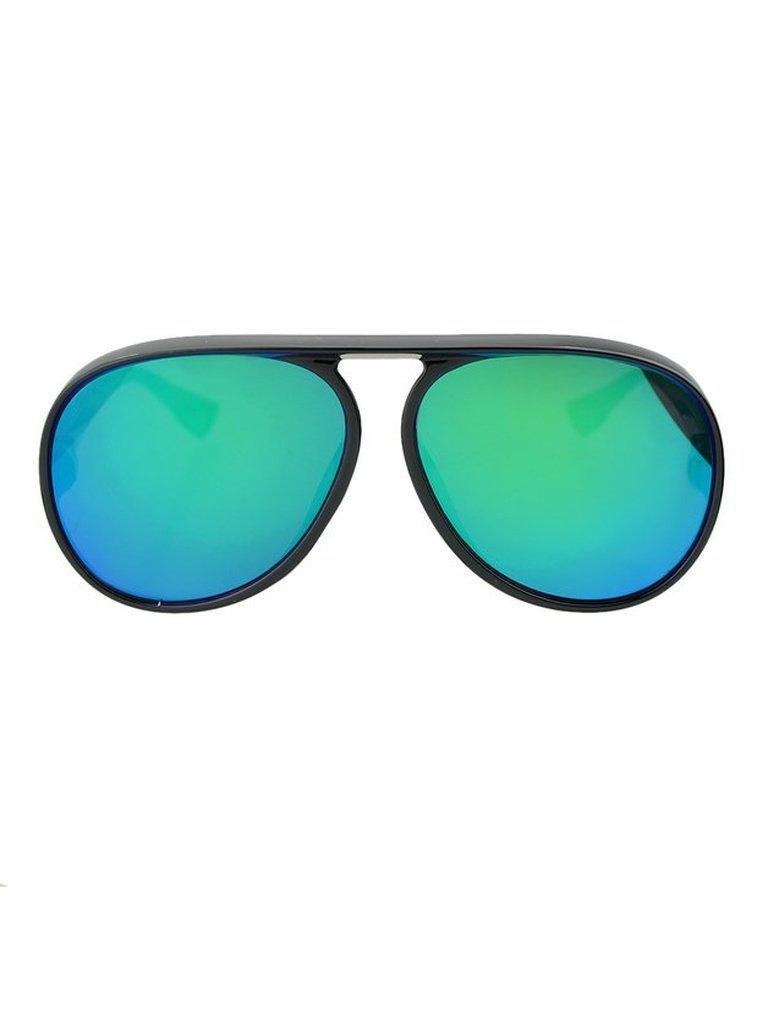 Green Large Frame Thick Side Sunglasses-accessories-Des Mess