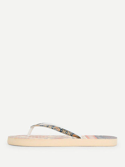 Mixed Print Flat Slippers-shoes-Des Mess